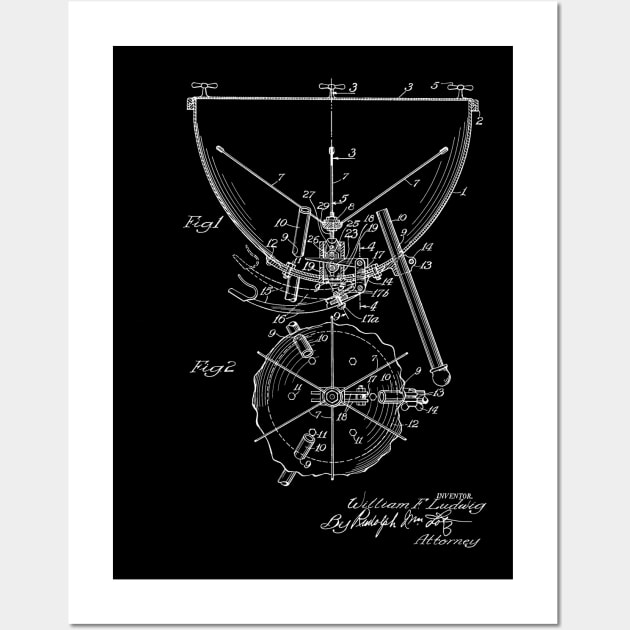 Kettle Drum Vintage Patent Hand Drawing Wall Art by TheYoungDesigns